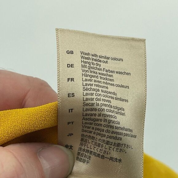 Scotch & Soda mustard gold yellow sheath dress v neck small EUC - Picture 7 of 13